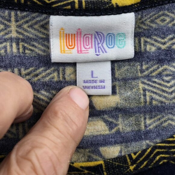 Lularoe Women T-Shirt Large Short Sleeve Geometric High Low Tunic Top Casual Y2K - Picture 3 of 8